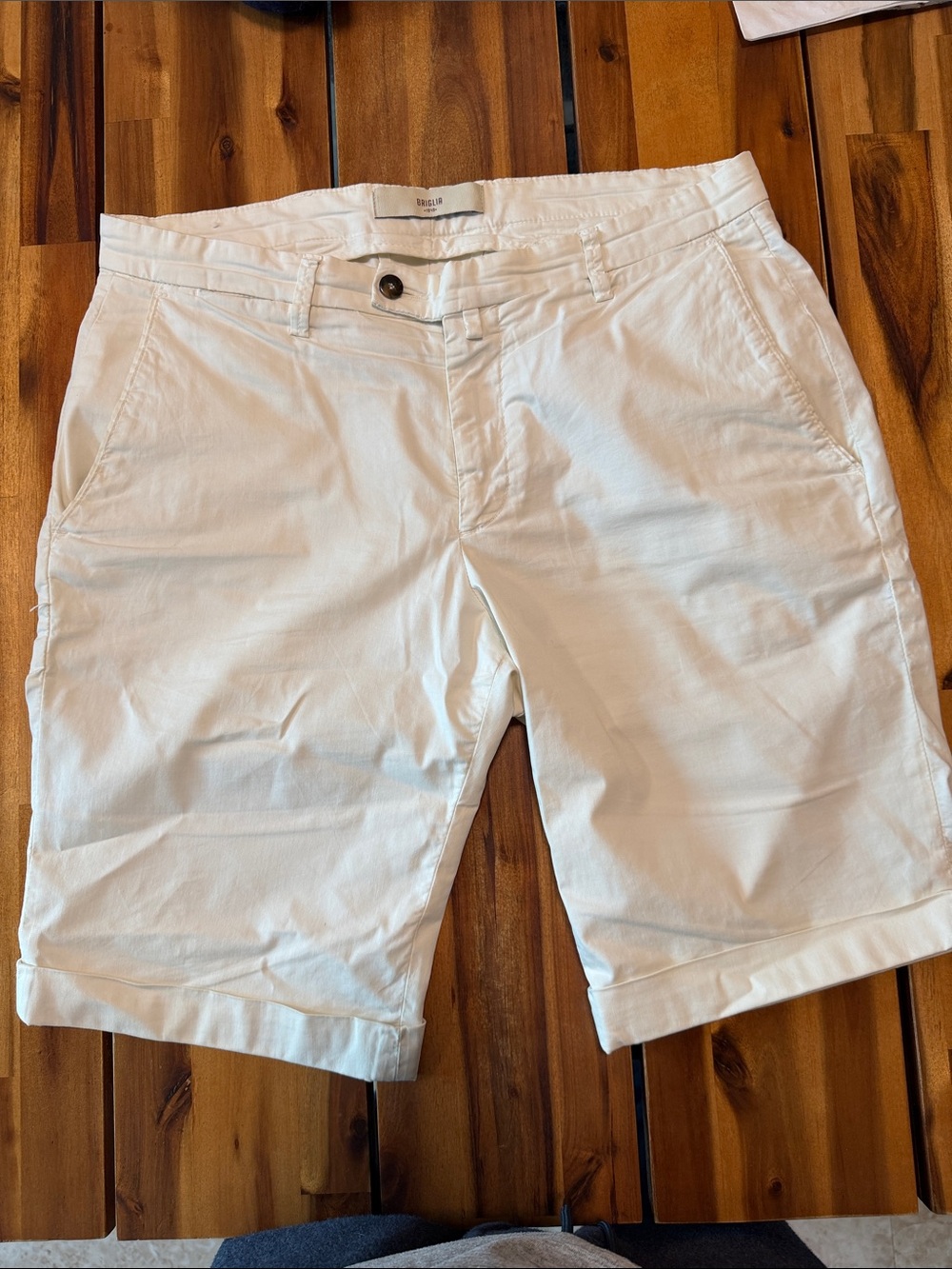 Men's Ivory White Chino Shorts - Classic Summer Style - made in Italy